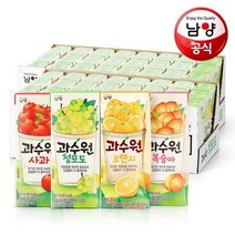 과수원 과일주스 멸균팩 4종 190mlx48팩 택1 -로로, 06 사과+청포도 190mlx48팩