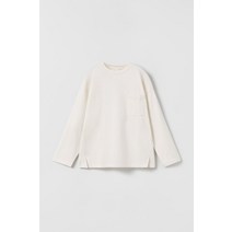 자라 키즈 ZARA KIDS 포켓 플레인 티셔츠 - 크림 235051