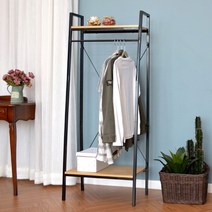 사다리행거 600 미니행거 드레스룸 폭좁은 행거, 블랙