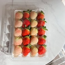 [ 만년설딸기 + 빨간딸기 ] 흰딸기가 궁금하다면 반반혼합세트 400g [하얀딸기10구+빨간딸기10구], 1팩
