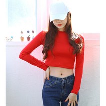 파라노말샵 [파라노말샵](완벽핏)비비크롭긴팔티셔츠
