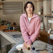 [지오다노] 352920 여 5GG 하프집업 스웨터