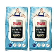 홈스타 베이킹소다 구연산 살균 세정 티슈 60매 기름 찌든때용, 2개