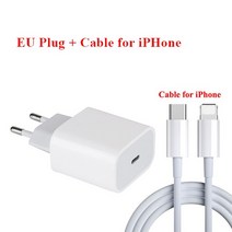 여행용멀티어댑터 20W USB C 충전기 PD 고속 블록 유형 전원 공급 벽 어댑터 아이폰 14 13 12 프로 맥스 S, 07 EU Cable for iPhone