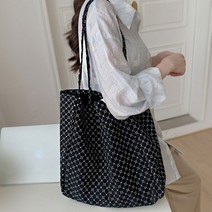 여성 패턴 에코백 넉넉한 사이즈 캔버스 숄더백