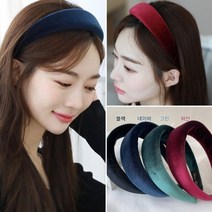 기타 바보사랑[유니블리]벨벳 볼륨프라 헤어밴드 연예인 명품 밴드 여자 데일리 여성 빨간 반다나 머리띠