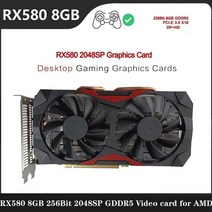 대덕AMD PC용 그래픽 카드 RX580 8G 256 비트 2048SP 1206MHZ PCIExpress 3.0 16X, 01 black