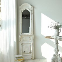 [꼬떼따블] 44520 살롱 커브 거울, 빈티지화이트