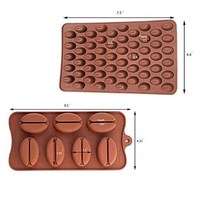 DIY 제빵 커피 콩 초콜릿 몰드 3D 미니 캔디 아이스 큐브 젤로 만들기 베이킹 케이크 소품 왁스 녹는 비누 도구, [03] 7 and 55 cavity