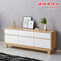 라자가구 위드 1600 로웰 원목 2단 거실장 sj006, 내추럴화이트