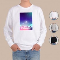 WYO885363디자인셔츠 아토 달 몽환적인 별똥별 하늘 맨투맨 후드티