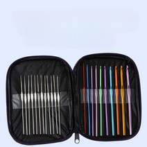 코바늘 뜨개질 털뭉치 기초 입문 뜨개소품 만들기, 대나무 손잡이 코바늘 뜨개질 세트(20개)