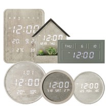 고급명품 LED벽시계 루나 달모양 하우스 무소음 집들이선물 개업창업, 마블, 우드 데일리 온습도 LED 벽시계