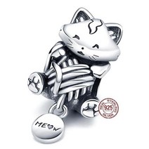 PANDORA 판도라 오리지널 판다 팔찌 목걸이 925 실버 컬러 동물 하트 모양의 매력 비즈 여성 펜던트 DIY 쥬얼리, CMS1698
