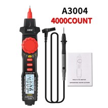 검전기펜ANENG A3004 디지털 멀티 미터 펜 4000 카운트 AC/DC 전류 전기 핸드 헬드 전류전압측정 전압 저항, 01 Black