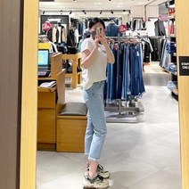 리바이스 여성 슬림일자 하이라이즈 크롭 스판 봄 여름 청바지_L58825116a