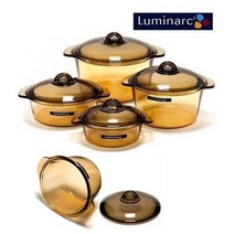 루미낙 엠버라인 블루밍 내열유리 냄비, 1리터양수