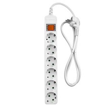 대현 모노케어 멀티탭 6구 접지 화이트 1.5m 3m 5m 10m 10A 1800w 전기연장선 전선형, 1개