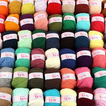 줄리엣 털실 면+프리미엄아크릴 100% 62색 국산뜨개실, 18 연분홍
