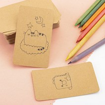 카드메모지 두꺼운 명함 사이즈 명함크기 메모지 단어암기 퀴즈 100장 90X54mm, 블랙／GS1100191B