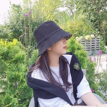 느와드코코 양면 체크 패턴 사계절 리버시블 벙거지 버킷햇 모자