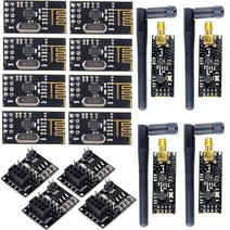 JoohcUngir NRF24L01+ 2.4GHz 무선 RF 트랜시버 모듈 8개 및 NRF24L01+PA+LNA 무선 트랜시버 RF 트랜시버 모듈 2.4G 1100m 4개 NRF2