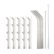 스텐 ㄱ스트로우 빨대4p 세척솔2p 세트 카페커피X40개 _ 239599ea