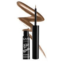 NYX PROFESSIONAL MAKEUP Epic Wear 메탈릭 리퀴드 라이너 오래 지속되는 방수 아이라이너 - 건 메탈, Metallic, Brown Metal