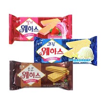 해태 웨하스 딸기50g + 초코 50g + 크림 50g (총3개), 1set