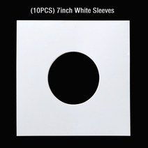 12인치 lp 10인치 7인치 레코드용 10pcs 하드 판지 외부 커버 슬리브 재킷, 7 인치 홀 화이트