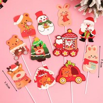 30/100 pcs 세트 크리스마스 베이킹 카드&베이킹컵 머핀컵 케이크 종이컵 디저트 종이컵 포장지 산타클로스 눈사람 엘크 가정용 베이킹 일회용 종이용기, 캔디꽂이(55매), 베이킹 카드
