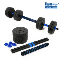 파워조립덤벨아령더블루롱스틸연결바세트21KGS, 단품