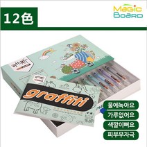 워터보드 전용 그림 색칠 워터 수용성 분필 문구용품, 극세사지우개 연두2개