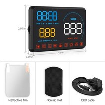 geyiren a9 hud 헤드업디스플레이 obdii euobd 윈드쉴드 프로젝터 hift 물 rpm 연료 속도 알람 카니발 쏘렌토 투싼 셀토스 스포티지, 에이9