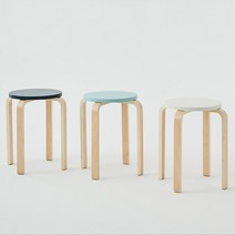 NEW 마리4 원목 라운드 스툴 3color, 03.한샘 마리 스툴_네이비