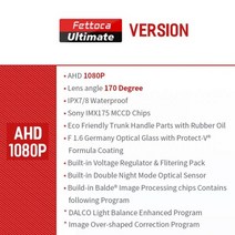 HD 범용 방수 자동차 후방 카메라 야간 투시경 광각 라이센스 차량 SUV 트럭용, 1080P AHD Ultimate, 12V