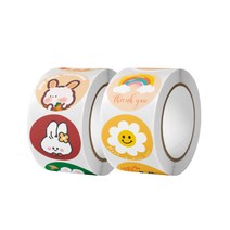 메리롱 인스 원형 큐트 메세지 감사 스티커 1000매, 카인드니스 & 레인보우