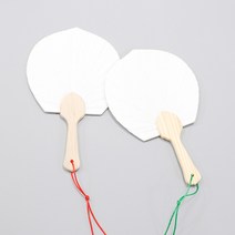 무지 종이부채 그리기재료 나무손잡이 미니 원형부채