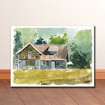 WC025 수채화 풍경 그림 캔버스액자, 고급형유광전처리_XXL_37cm x 45cm