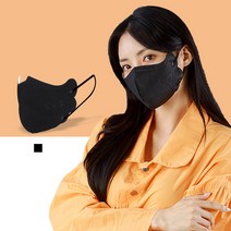 플로우 천사 텐텐 KF94 컬러 새부리형 마스크 (날개핏), 5매입, 10개, 검정색