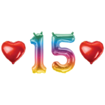 숫자 15 풍선 하트 세트 15살 15세 15주년 15회 결혼 기념 기념일 생일 축하 이벤트 파티용품, 06.칵테일-소-15