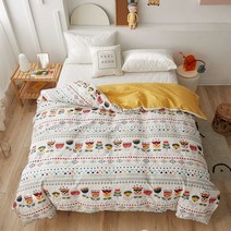 전원 부스러기 순면 이불 커버 싱글 면 싱글 학생 1.5m 1.8*2.2/200*230 더블 이불 커버, 보헤미안