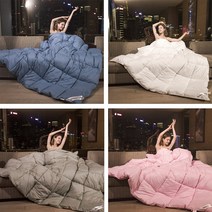 구스다운이불 솜털 95% 깃털5% 호텔 침구 3000g 4000g 5000g 봄 가을 겨울 한파용 구스다운 거위털 100% 간절기 구스 이불, 블루