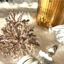 [왓위셀] 골드 글리터 눈꽃 오너먼트 크리스마스 트리 소품 장식