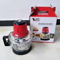 업소용 육절기 수동 고기절단기 다용도 뼈 슬라이서 3l 강력한 고기 분쇄기 향신료 마늘 야채 초퍼 전기 자동 다지기 기계 가정용 분쇄기 푸드 프로세서, 빨간색 220v, 유럽 ​​연합, 빨간색 220v