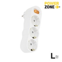 파워존 국산 3구 L자 L자형 메인 스위치 멀티탭 멀티콘센트 16A, 단품, 단품