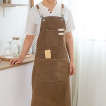 제이에스글로벌 빈티지워싱면앞치마 카페 바리스타 주방용 앞치마 방수앞치마 카페앞치마 7W8E8BE0, 1개, 네이비