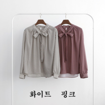 NewCare 여성 오피스 블라우스 정장룩 사슬 나염 리본블라우스 우아한룩
