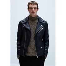 ZARA 자라 남성 가죽 라이더 레더 트러커 봄버 바이커 바이크 야상 페이크