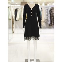 [AK PLAZA] [밸리걸]레이스 패치 니트 원피스(475140)